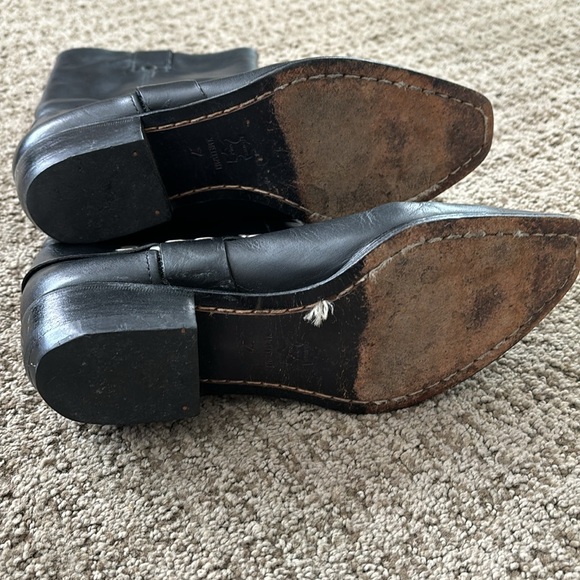 Leather biker boots - Picture 3 of 4